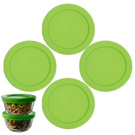 Klare Ware 4 Cup/950 mL Spring Green Replacement Lids/Covers for Pyrex 7201-PC, Anchor Hocking & KlareWare Storage Bowls *Lids Only - Glass Container Not Included* (4 Pack, Spring Green)