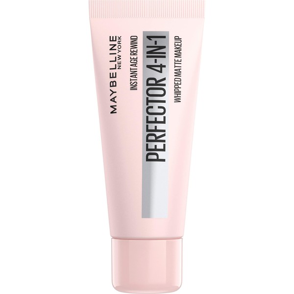 Maybelline New York 4-in-1 Make Up with Concealer, BB Cream, Powder and Primer, for a Perfect Complexion, Foundation with Light Coverage, Instant Perfector Matte, No. 02 Light Medium, 30 ml
