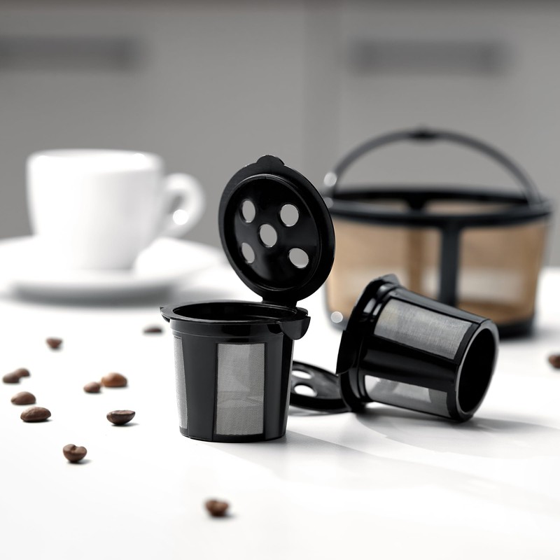 2 Reusable K Cups and Basket Coffee Filter for Keurig