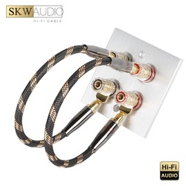 SKW HiFi Speaker Bridges with Fork Shoes - Cable Bridges Speaker - High-End Jumper Bridges - Signal Conductor Bridges (20 cm, Pack of 2)