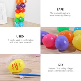 Kisangel Easter Egg, 24pcs Plastic Easter Egg Graffiti Easter Egg Decorative Easter Egg for Easter Party Favors