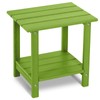 LOENIY 2 Tier Outdoor Side Table with Wood-Like Grain, 16.6"