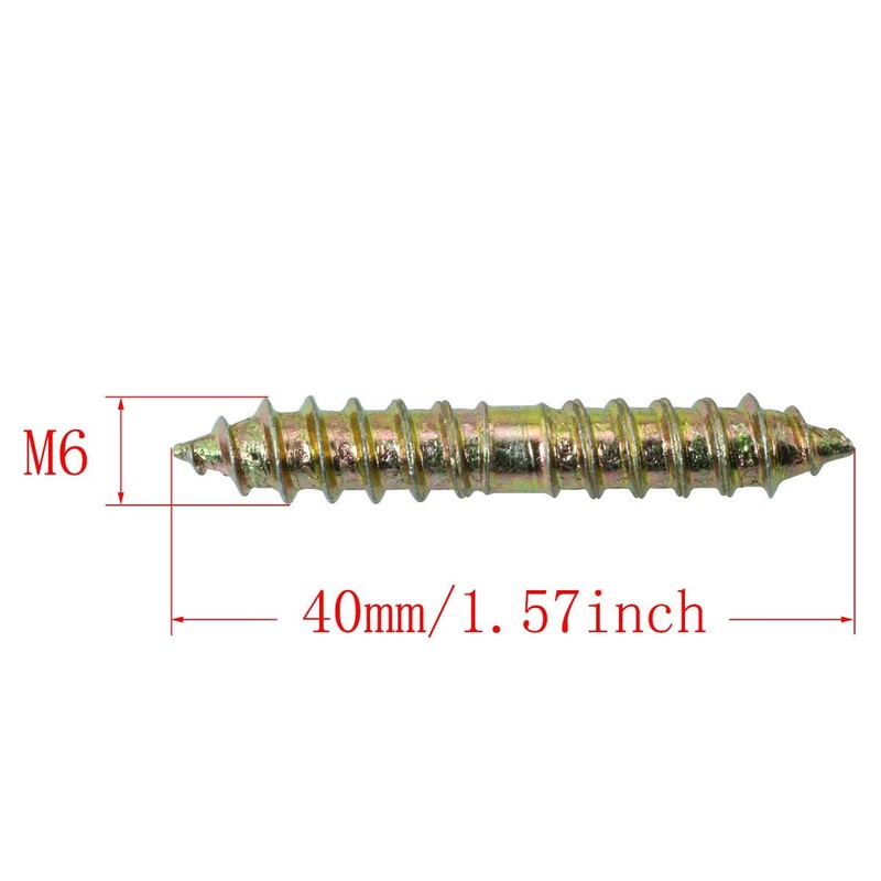 TAODAN 20pcs Dowel Screw Double Ended Wood Woodworking Furniture Connecting