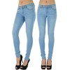 tobeinstyle push-up Skinny Jeans de la mujer, Azul claro