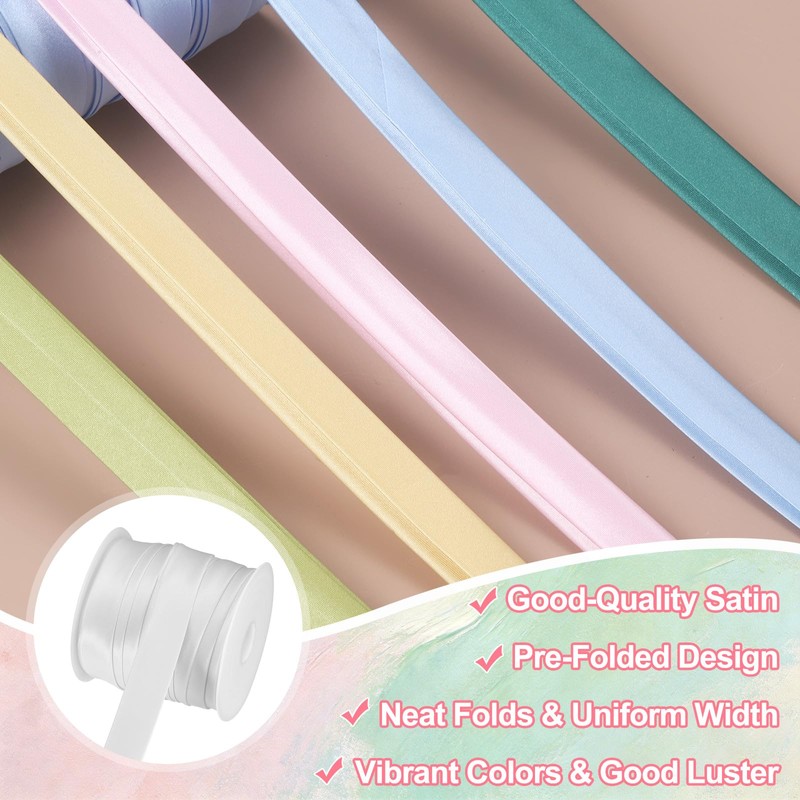 sourcing map Double Fold Bias Tape 1"(2.5cm) x 25 Yds