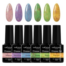 Fizzy Box • Cheese Gel Collection • Semi-permanent Nail Polish • 6 UV LED Colors • Semi-permanent Manicure Set with 6 Soak Off Gel Nail Polish • European CE Standards • Méanail Paris