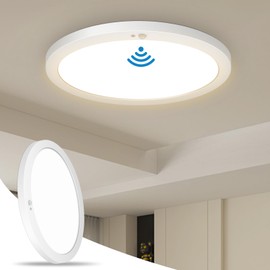 Motion Sensor Ceiling Light Indoor Wired PIR, 2700/3000/3500/4000/5000K, 9 Inch Flush Mount Motion Sensor fixture, 18W, 120V, Timer, Motion Activated Flush Mount Ceiling Light for Hallway, Pantry