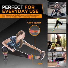 Doc Miller Compression Calf Sleeve for Men & Women, 20-30 mmHg Graduated Support, Knee High, Running, Shin Support, Calf Sleeves, Striped Design, 1 Pair