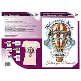 Ideen mit Herz Colour iron-on transfers, DIN A4, filigree without background, decorate textiles such as T-shirts and bags with iron-on motifs, iron on pictures quickly and easily, DIY textile design