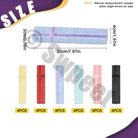 Swpeet 24Pcs 6 Colors 7.87 x 1.57 x 0.78 Inches Jewelry Gift Boxes with Lids and Decorative Ribbon Knot, Cardboard Jewelry Boxes Packaging Bulk Gift Wrap Boxes for Necklaces Bracelet