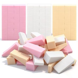 72 Pcs Wedges Makeup Sponges, Triangle Cosmetic Makeup Sponges Wedges, Disposable Facial Sponge for Foundation Liquid Cream Blending and Smoothing(White/Nude/Pink)