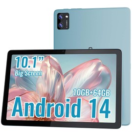 DigiLand 10.1" HD Touchscreen Electronics Tablet, Android 14, Octa-core Processor, 10GB RAM + 64GB ROM, Dual Cameras, 6000mAh Battery, Ideal for Office and Study (Blue)