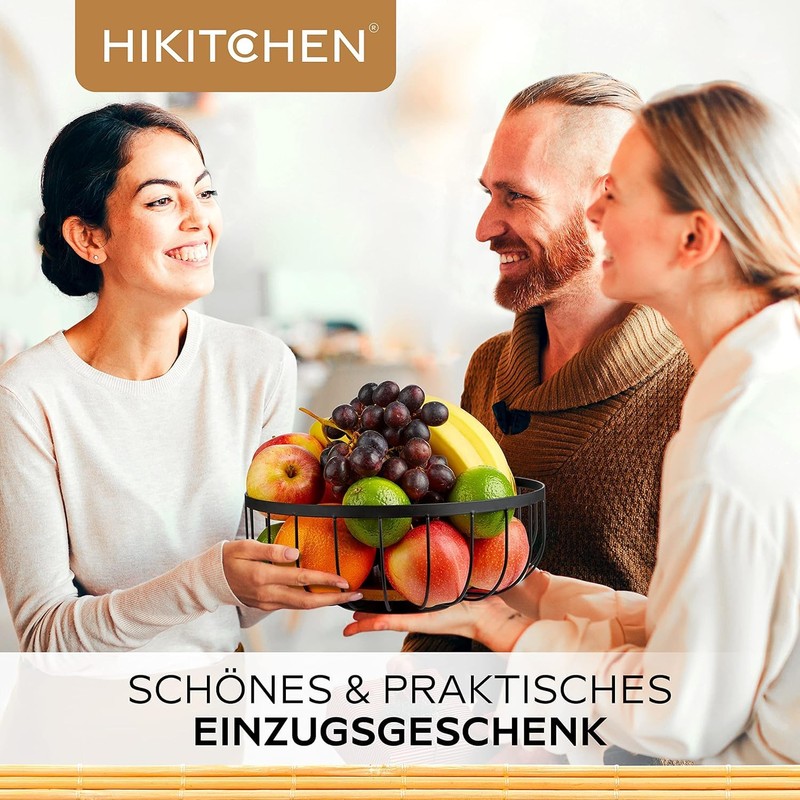 HIKITCHEN® Fruit Basket - Fruit Basket - Metal and Bamboo