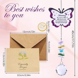 UICCVOKK Gifts for Nanny, Nanny Butterfly Crystal Suncatcher,Nanny Grandma Birthday Gifts,Mothers Day Nanny Gifts from Grandkid,Nana Christmas Xmas Gifts,Gifts for Nana Nan, Presents for Grandma
