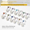 Prosilver Womens Earrings October Tourmaline Birthstone Stud Sterling Silver Pearl