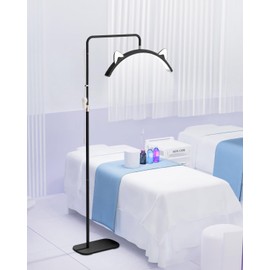 Eyelash LED Floor Lamp, Esthetician Lash Lighting for Lash Extension, Tattoo,Eyebrows,Beauty, Skincare, Reading,Studio Work,Filming Content Creation (Black)