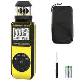 Digital Anemometer Handheld with Wind Cup Anemometer GR-881M Portable Speed Meter with Compass Measures Wind Speed Temperature Measuring Air Speed Air Volume for HVAC Vents, Boat Sailing, Shooting