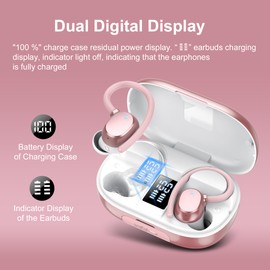 Bluetooth Kopfhörer Sport, in Ear Kabellos mit 2 ENC Mikrofon für HD Anruf, Bloototh 5.3 Bass Boosted Stereoklang Ohrhörer mit 128H USB C Ladekoffer LED Anzeige, IP7 Wasserdicht Earbuds Lauf