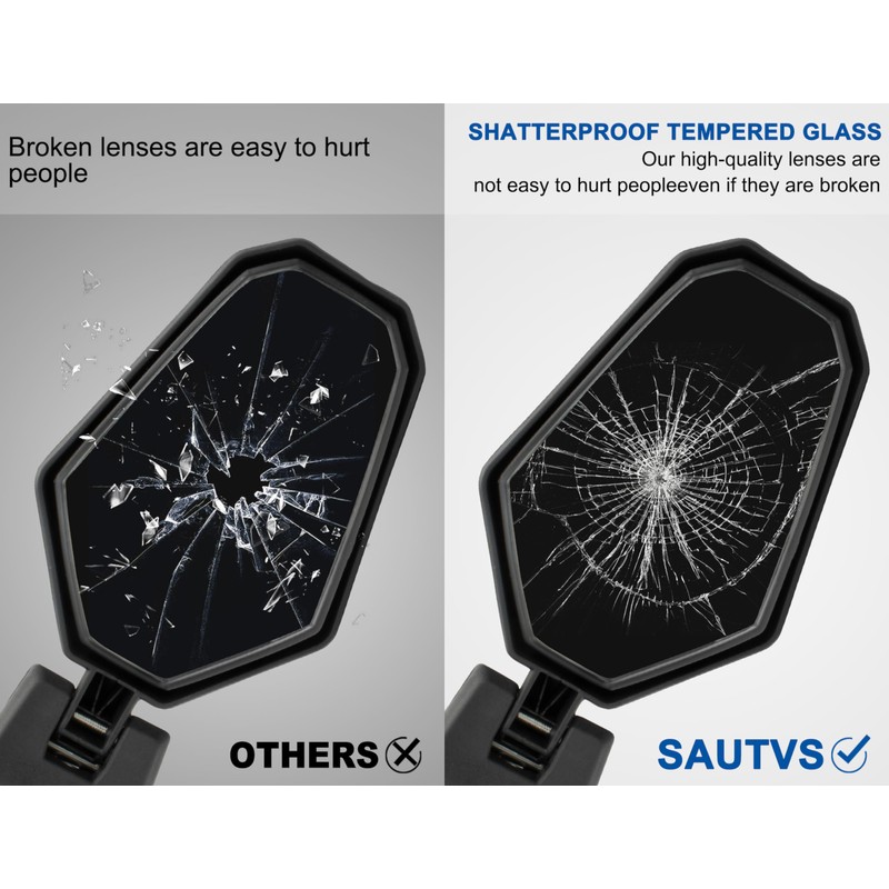 SAUTVS Rear View Side Mirrors for Can-Am Commander Trail 2018-2026