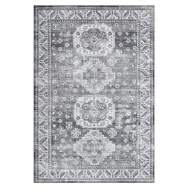 GAOMON 9x12 Large Area Rug, Living Room Rug Oriental Indoor Rug Floor Cover Vintage Tribal Area Rugs Non-Slip Area Rug Distressed Carpet for Bedroom Kitchen Home Office, Grey 9' x 12'