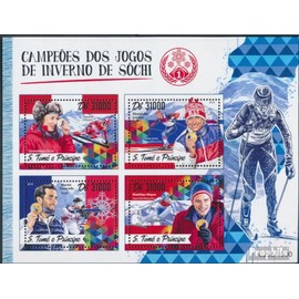 Sao TomE E PrincipE 6991-6994 Sheetlet (complete. issue) unmounted mint/never hinged ** MNH 2016 Winter Games in Sotschi (Stamps for collectors) Winter sports (skiing/ice hockey/bobsleigh ...)