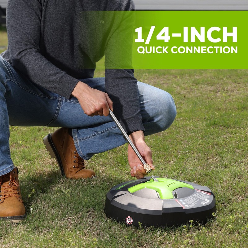 GreenWorks 5210902 15" Extension Included Surface Cleaner, Green