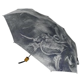 Terra Distribution Japanese Design Compact Travel Umbrella [ Designed in Japan ] Cool Small Mini Umbrella/Portable Folding Umbrella [ Rain/Sun UV Protection ] (Dragon)