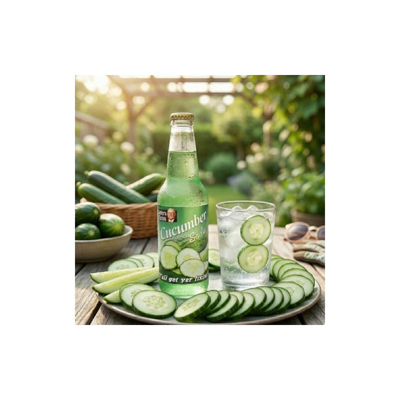 Rocket Fizz Cucumber Soda Flavor | Cane Sugar | Craft