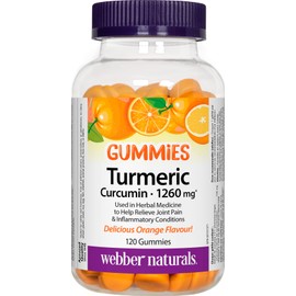 Webber Naturals Webber Naturals Turmeric Curcumin Gummy, 1,260 mg of Raw Herb, 120 Gummies, Antioxidant Support, Vegan
