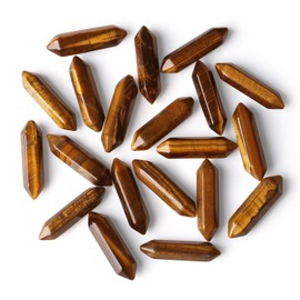 ZHIYUXI 20 Pcs Tigers Eye Crystal Healing Crystals Tiger Eye Stone Gemstone Tumbled Polished Energy Reiki Healing Stone Wholesale Crystal Wands Decor Gifts