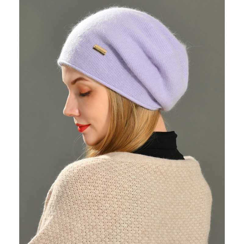 jaxmonoy Cashmere Slouchy Knit Beanie Hat for Women Winter Soft