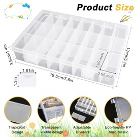 GUOYOU 2 x diamond painting storage box, 28 compartments, diamond painting accessories boxes, sorting boxes for small parts, 24 compartments, removable storage box, sewing crafts, beads, art,