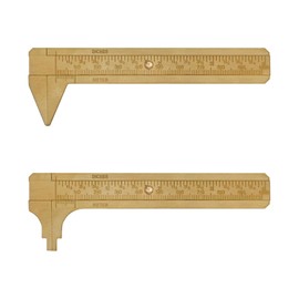 2 Pcs Brass Vernier Caliper, Pocket Handy Sliding Gauge Double Scales Vernier Caliper Ruler Measuring Tool mm/inch, Digital Measuring Mini Ruler Tool for Bead Wire Jewels Rings Measurement 100mm