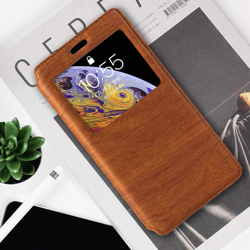 Shantime Viewable Window Leather Flip Case Compatible with AGM H5