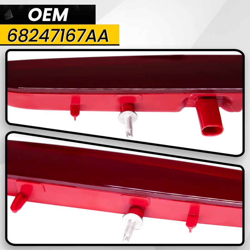 FHRHRY 68247167AA, High Mounted Third Brake Light Compatible with Jeep
