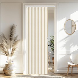 Vatge Closet Curtain for Open Closet, Folding Accordion Door Curtains for Closets Without Door, Privacy Curtain for Doorway, 1 Panel with Tieback, W39 x L78, Butter Cream