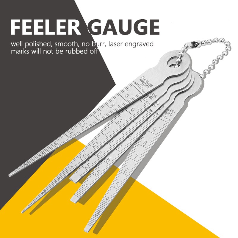 1 Set Stainless Steel Welding Taper Feeler Gauge Rulers Hole