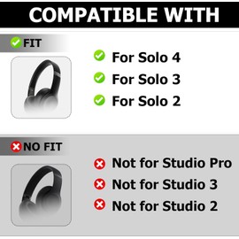 umvowuxa Silicone Sweat Earpad Covers for Beats Solo 4, Solo 3 - Sweatproof, Washable Earpad Covers Silicone Case for Beats Solo4 & Solo3 Wireless On-Ear Headphones Protective Pads Cover (Black)