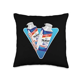 Aesthetic Milk Kawaii Shirts & Gifts 90s Japanese Otaku Drink-Aesthetic Yogurt Milk Throw Pillow, 16x16, Multicolor