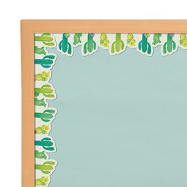 Vibrant Multicolor Cactus Bulletin Board Borders - 36" x 2.75" (Pack of 12) - Unique Design - Perfect for Classroom and Home Organization