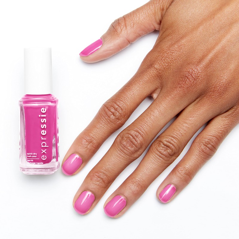essie Expressie Nail Polish, Quick-Dry Translucent Magenta Pink Nail Polish,
