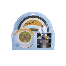 Children's Crockery Set 5 Pieces Elephant Eddy and Rabbit Happy
