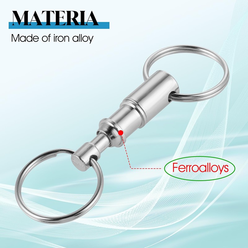 Pack of 8 Removable Key Fob with Quick Release Pull