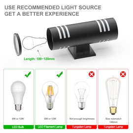 Sytmhoe Cylinder Outdoor Wall Lights 2Packs, Black Modern Up Down Wall Porch Lights, Exterior Wall Sconce, Aluminum, E26 Base,Anti-Rust Waterproof Wall Lantern for Doorway, Garage, Patio（2Pack）