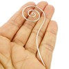 Long Threader Handmade Solid 925 Silver Pull Through Spiral Earrings