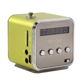 Mini Portable FM Radio Speaker, Digital Stereo MP3 MP4 Music player Support TF Card USB Disk FM (绿色)
