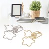 100pcs Binder Clips Gold Silver Flower Shape Metal Hollowed Long