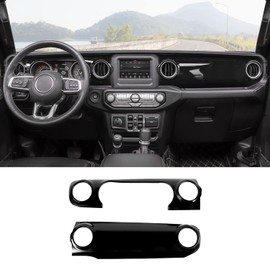 RT-TCZ Center Console Trim Cover Dashboard Control Panel Cover Decorative Interior Accessories for Jeep Wrangler JL JLU & Gladiator JT 2018-2022,Black