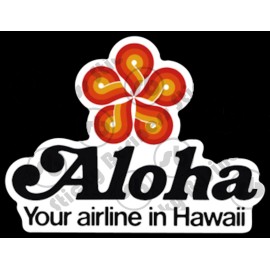 Vintage Aloha Hawaii Airlines Logo Luggage Vinyl Sticker TWA Pan Am United 3 in