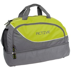 BRUBAKER Small Sports Duffel Bag Gym Bag Grey Green